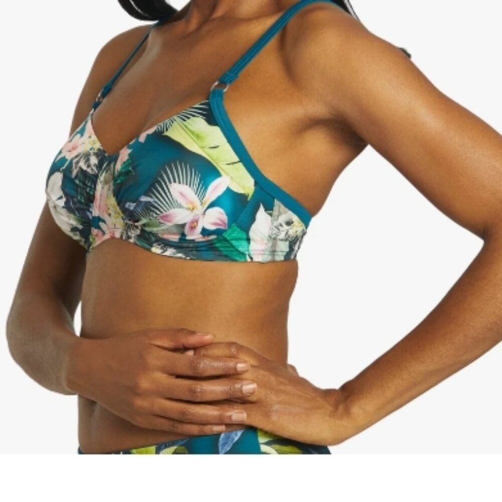 Amoena Women's Flower Spirit Mastectomy Bikini Top size 38 C/D